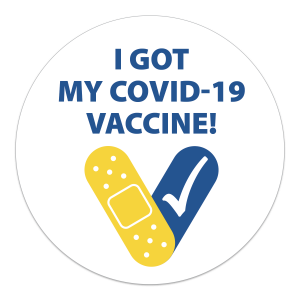 I got vaccinated / vaccine awareness button. Full color, one piece,... from ASI 93520 Ventura Inc