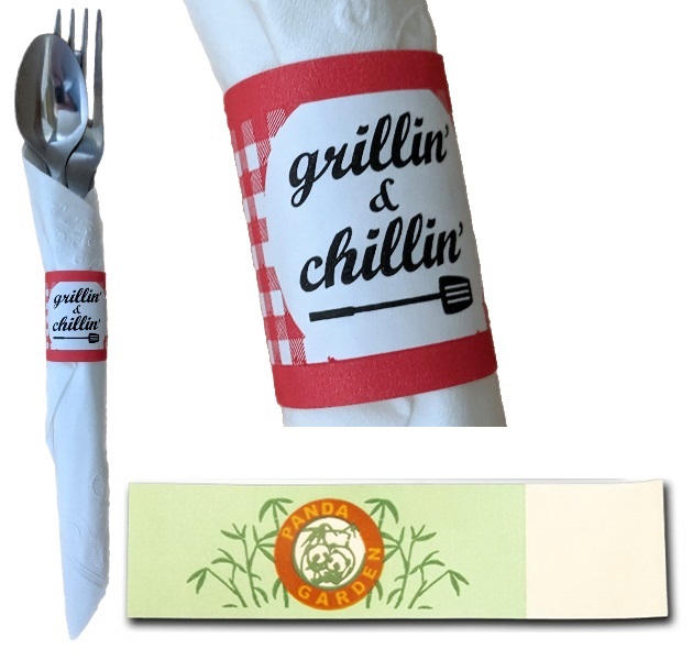 1.5" x 6" Paper Napkin Bands - Self-adhesive... from ASI 31490 Admatch Corporation