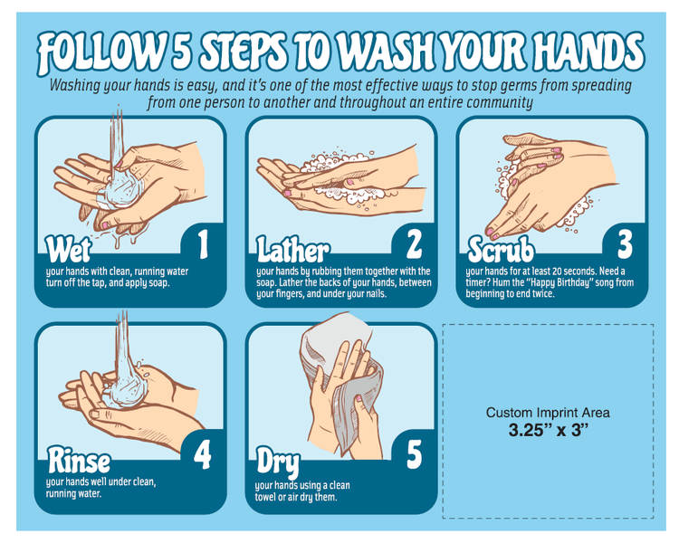 Hand Washing Magnet - 8x10 Round Corners - 25 Mil.... from ASI 91760 Tradenet Publishing / TradeNet Line