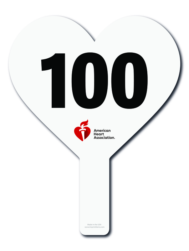 Heart Shaped Plastic Auction Paddles / Numbered Bidder Fans... from ASI 54322 FireSprint Printing