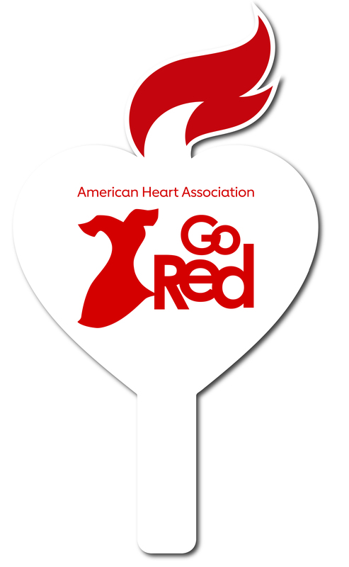 Heart Shaped Plastic Auction Paddles / Numbered Bidder Fans... from ASI 54322 FireSprint Printing