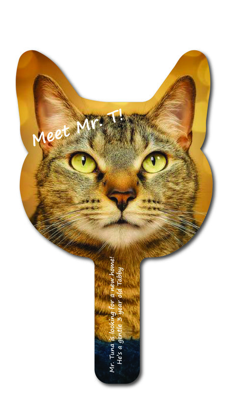 Custom shaped corrugated plastic bidder auction paddles / hand fans with... from ASI 54322 FireSprint Printing