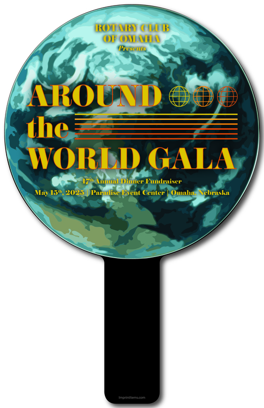 Custom shaped corrugated plastic bidder auction paddles / hand fans with... from ASI 54322 FireSprint Printing