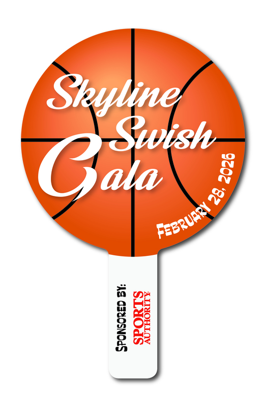 Custom shaped corrugated plastic bidder auction paddles / hand fans with... from ASI 54322 FireSprint Printing