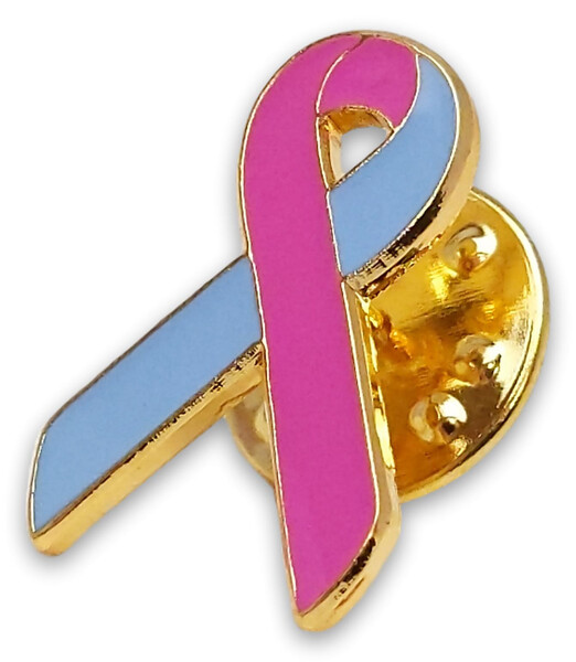 Pink and Blue Awareness / Support Ribbon Lapel Pin
