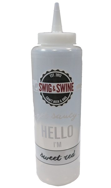 Sample of Recyclable Food Safe 12 oz. condiment bottle with optional