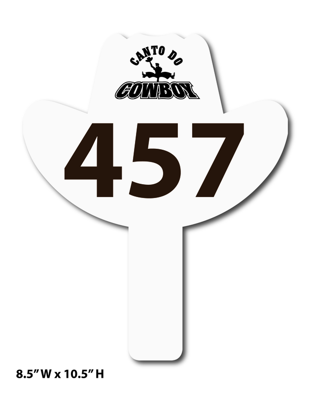 Custom shaped corrugated plastic bidder auction paddles / hand fans with... from ASI 54322 FireSprint Printing