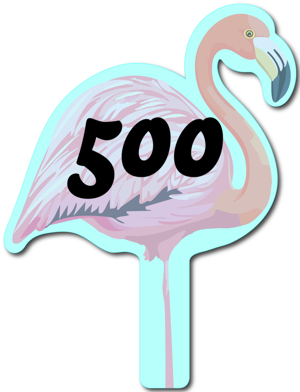 Custom shaped corrugated plastic bidder auction paddles / hand fans with... from ASI 54322 FireSprint Printing