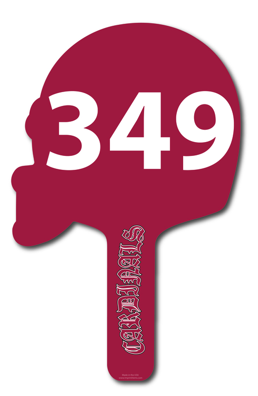 Custom shaped corrugated plastic bidder auction paddles / hand fans with... from ASI 54322 FireSprint Printing