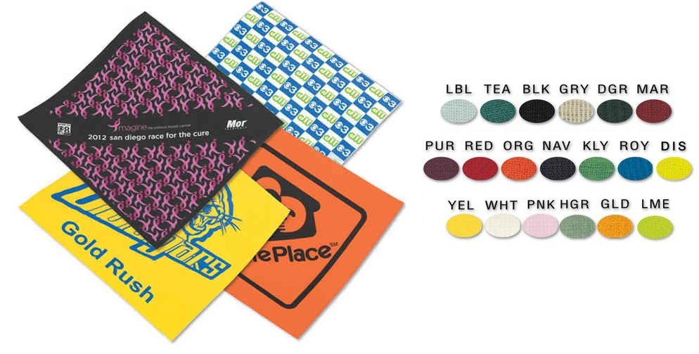 Bandanas with a soft hand feel from a water-based ink custom... from ASI 68707 Marathon Mfg & Supply Co.