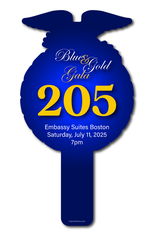 Custom shaped corrugated plastic bidder auction paddles / hand fans with... from ASI 54322 FireSprint Printing