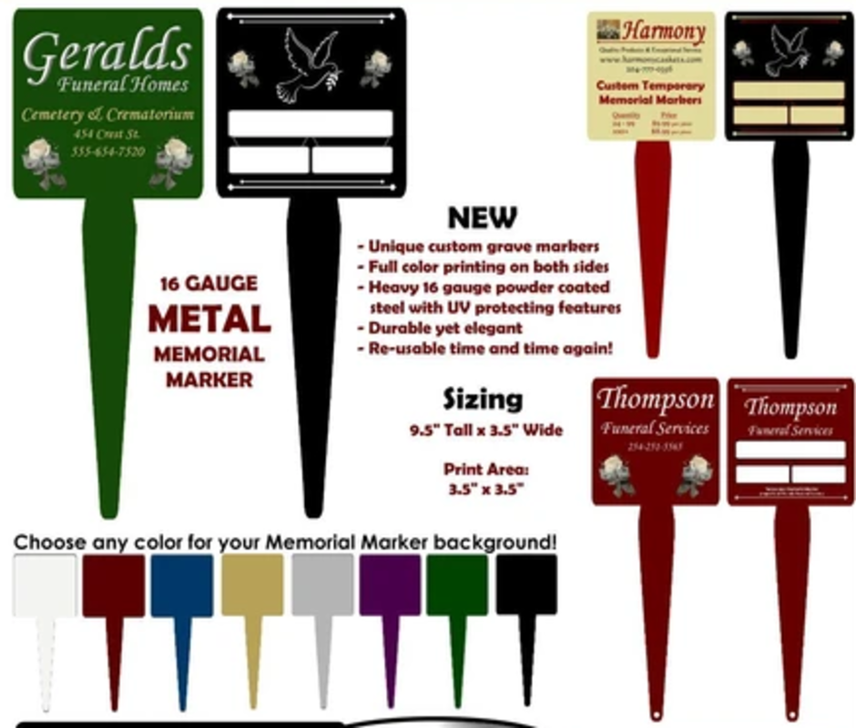 Temporary Memorial Markers - Grave, Headstone, Tombstone Markers ... from ASI 76797 Pelican Graphics