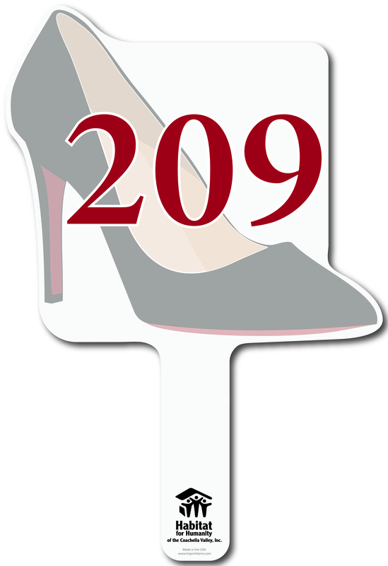 Custom shaped corrugated plastic bidder auction paddles / hand fans with... from ASI 54322 FireSprint Printing