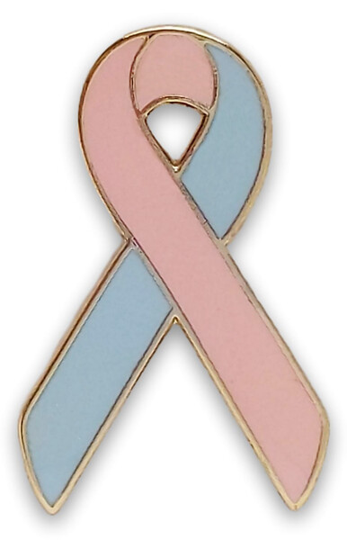 Light Pink & Light Blue Awareness / Support Ribbon Lapel Pin