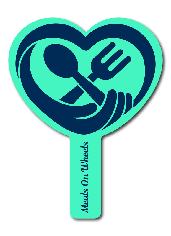 Custom shaped corrugated plastic bidder auction paddles / hand fans with... from ASI 54322 FireSprint Printing