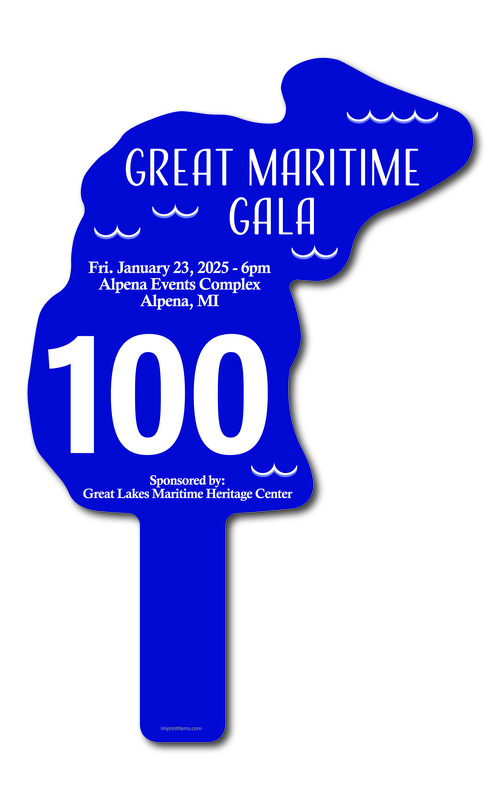 Custom shaped corrugated plastic bidder auction paddles / hand fans with... from ASI 54322 FireSprint Printing