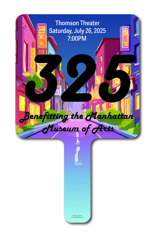 Custom shaped corrugated plastic bidder auction paddles / hand fans with... from ASI 54322 FireSprint Printing