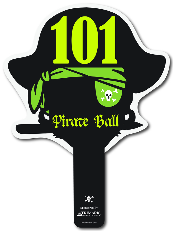 Custom shaped corrugated plastic bidder auction paddles / hand fans with... from ASI 54322 FireSprint Printing