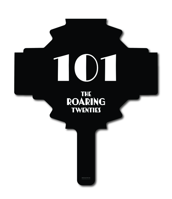 Custom shaped corrugated plastic bidder auction paddles / hand fans with... from ASI 54322 FireSprint Printing