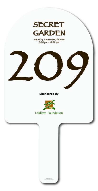 Custom shaped corrugated plastic bidder auction paddles / hand fans with... from ASI 54322 FireSprint Printing