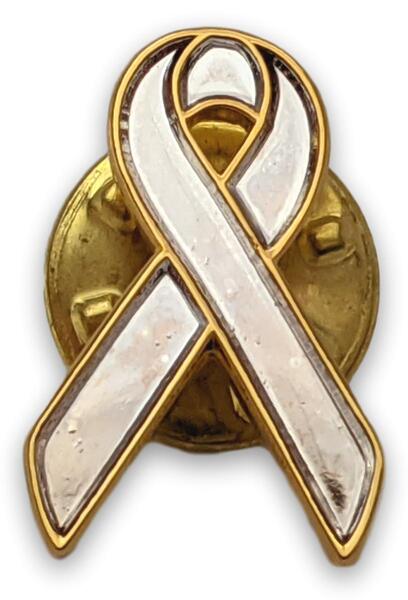 Silver Stalker Victim Awareness / Support Ribbon Lapel Pin
