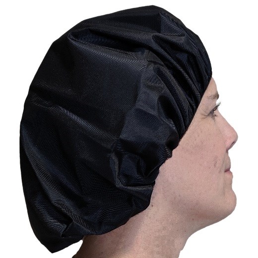 Nylon ruffle spa cap/hair cover/head cap with elastic sewn in the... from ASI 31260 AdCapitol / Adcapitol