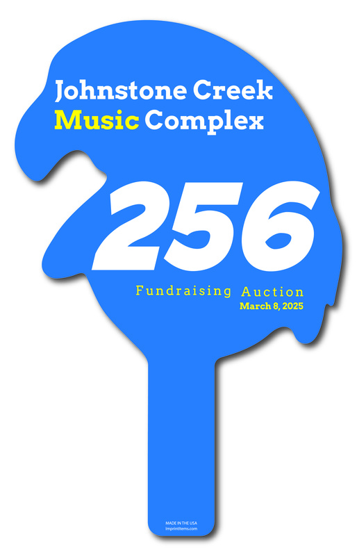 Custom shaped corrugated plastic bidder auction paddles / hand fans with... from ASI 54322 FireSprint Printing