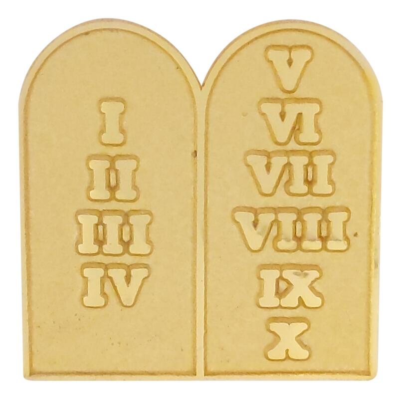Ten Commandments (10 roman numerals on tablets) Lapel Pin for faith