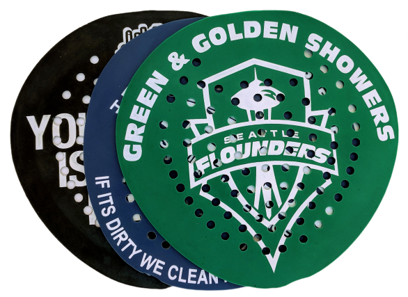 Urinal Screen w/ Custom Printed Design... from ASI 80086 ZZ DROPPED - Purple Giraffe / Purple G-Wiz