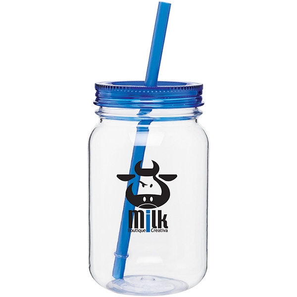 25 oz Tritan (TM) copolyester mason jar with color acrylic lid... from ASI 51197 ETS Express, LLC / The Express Line