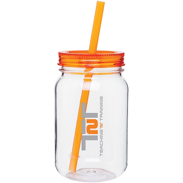 25 oz Tritan (TM) copolyester mason jar with color acrylic lid... from ASI 51197 ETS Express, LLC / The Express Line