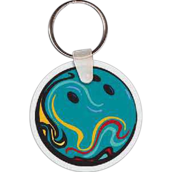 Full color bowling ball shaped key tag that measures 2" W... from ASI 56100 Gemini Ind Inc / Gemini Line™