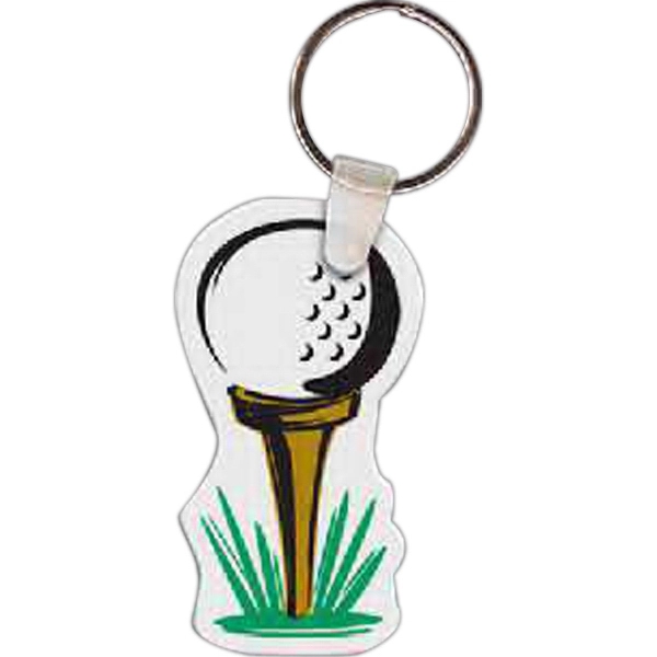 Full color golf ball and tee shaped key tag, 1.34" W... from ASI 56100 Gemini Ind Inc / Gemini Line™