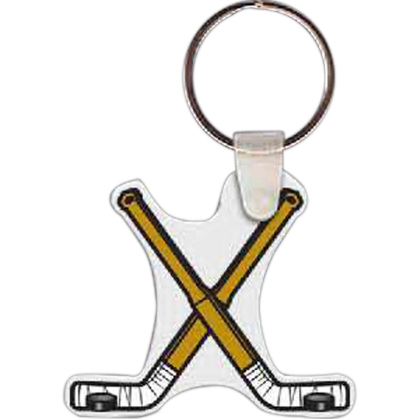 Full color key tag with illustration of hockey sticks. Measures 2"... from ASI 56100 Gemini Ind Inc / Gemini Line™