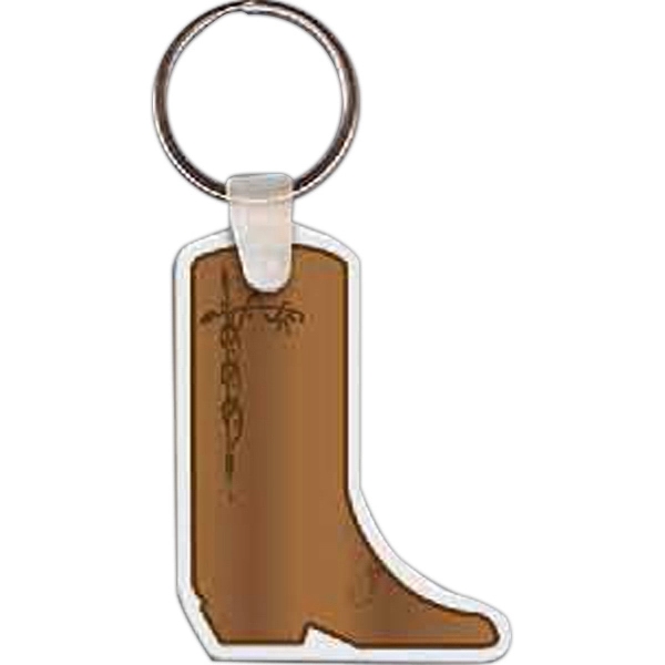 Full-color cowboy boot-shaped key tag, 3"W x 2.31"H... from ASI 56100 Gemini Ind Inc / Gemini Line™