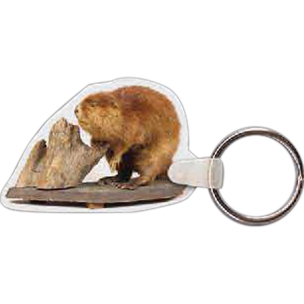 Full color beaver shaped key tag.... from ASI 56100 Gemini Ind Inc / Gemini Line™