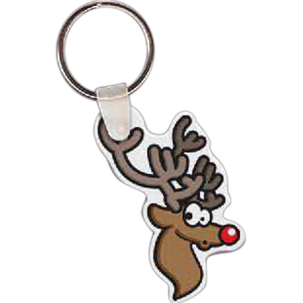Full-color Rudolph shaped key tag, 1.62" W x 2.16" H... from ASI 56100 Gemini Ind Inc / Gemini Line™