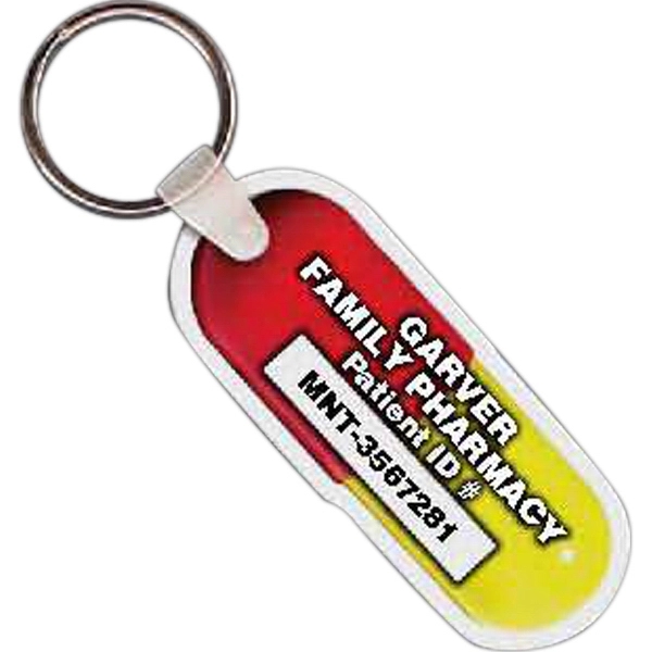 Full color pill capsule shaped key tag, 2.83" W x 1.15"... from ASI 56100 Gemini Ind Inc / Gemini Line™