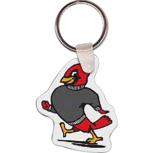 Full color cardinal mascot shaped key tag that measures 1.67" W... from ASI 56100 Gemini Ind Inc / Gemini Line™