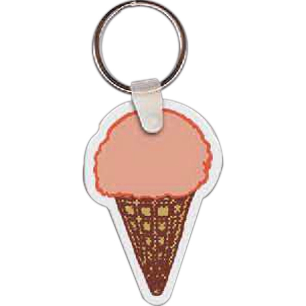 Full color ice cream cone shaped key tag, 1.54" W x... from ASI 56100 Gemini Ind Inc / Gemini Line™