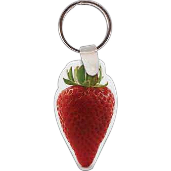 Full color strawberry shaped key tag, 1.28" W x 2.28" H.... from ASI 56100 Gemini Ind Inc / Gemini Line™