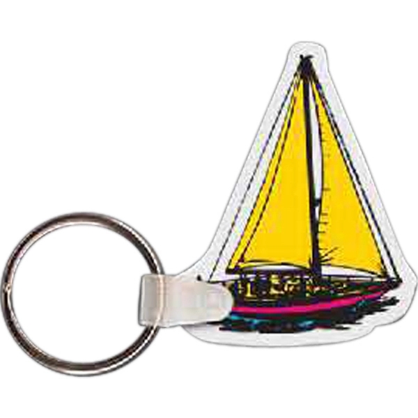 Sailboat shaped key tag, 1.25" W x 2.62" H... from ASI 56100 Gemini Ind Inc / Gemini Line™