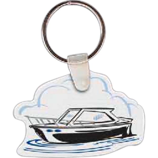 Full color ski boat shaped key tag, 2.1" W x 1.6"... from ASI 56100 Gemini Ind Inc / Gemini Line™