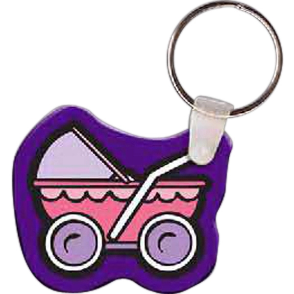 Full-color baby carriage shaped key tag, 1.99" W x 1.72" H... from ASI 56100 Gemini Ind Inc / Gemini Line™