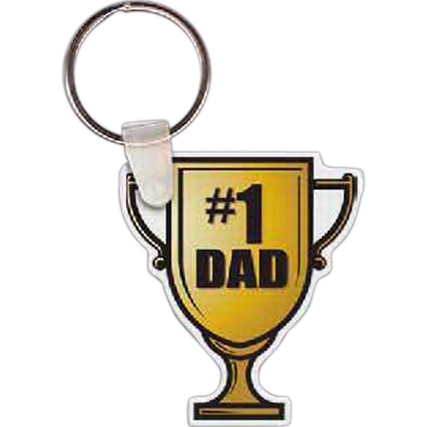 Full color Number 1 Dad trophy shaped key tag, 1.76" W... from ASI 56100 Gemini Ind Inc / Gemini Line™