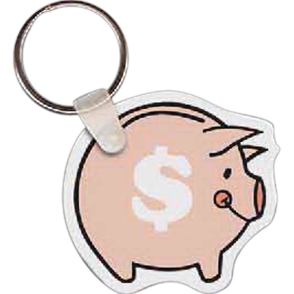 Full color piggy bank shaped key tag, 2" x 1.88".... from ASI 56100 Gemini Ind Inc / Gemini Line™