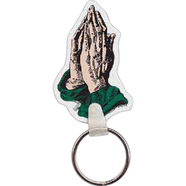 Full-color praying hands shaped key tag, 1.46" x 2.25"... from ASI 56100 Gemini Ind Inc / Gemini Line™