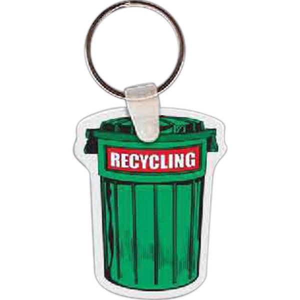 Full-color recycling trash can shaped key tag, 1.6" x 2.02"... from ASI 56100 Gemini Ind Inc / Gemini Line™