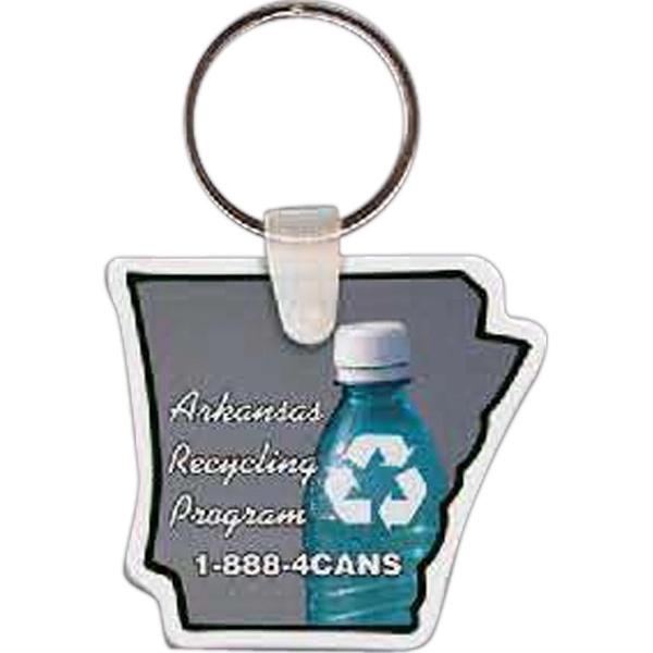 Full color Arkansas shaped key tag that measures 1.93" x 1.75"... from ASI 56100 Gemini Ind Inc / Gemini Line™