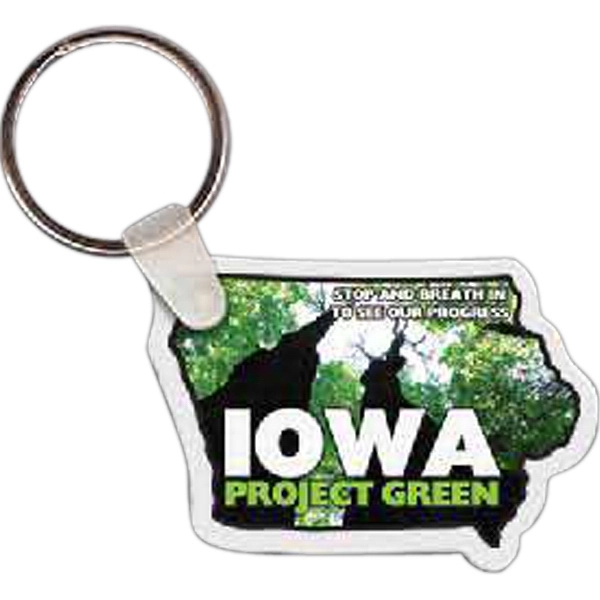 Iowa shaped key tag that measures 2.10" x 1.47"... from ASI 56100 Gemini Ind Inc / Gemini Line™